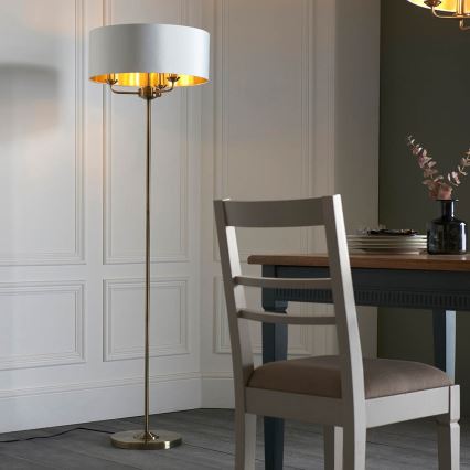 Endon 98935 - Talna svetilka HIGHCLERE 3xE14/40W/230V bela/medenina pr. 47 cm