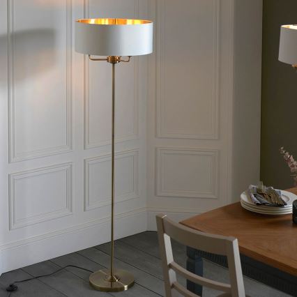 Endon 98935 - Talna svetilka HIGHCLERE 3xE14/40W/230V bela/medenina pr. 47 cm