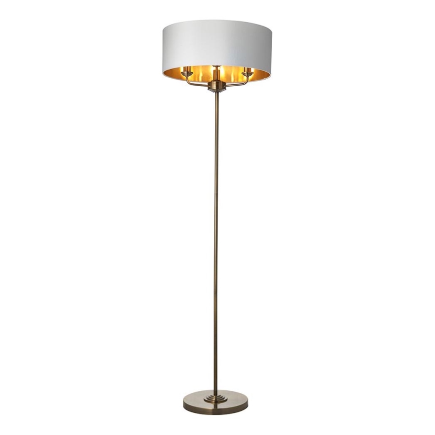 Endon 98935 - Talna svetilka HIGHCLERE 3xE14/40W/230V bela/medenina pr. 47 cm