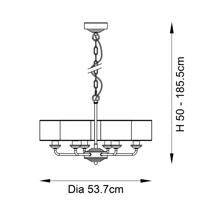 Endon 98936 - Lestenec na verigi HIGHCLERE 6xE14/28W/230V bela/medenina