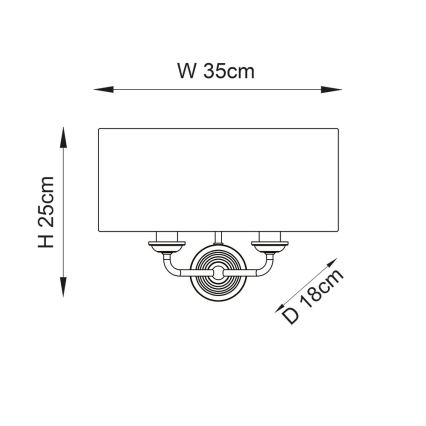 Endon 98937 - Stenska svetilka HIGHCLERE 2xE14/40W/230V bela/medenina