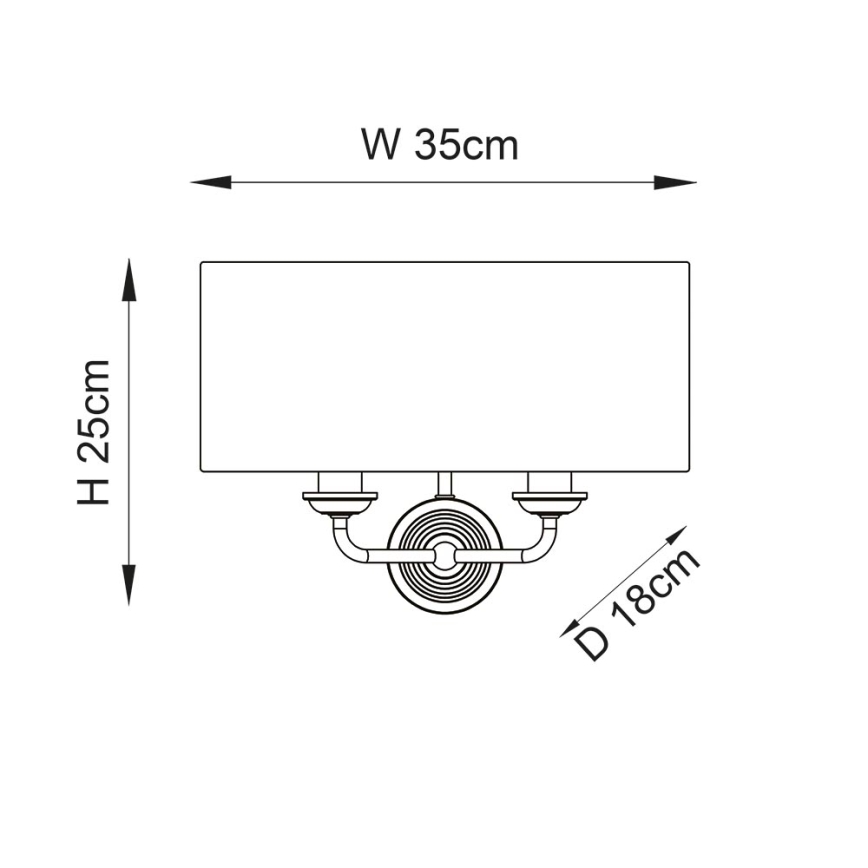 Endon 98937 - Stenska svetilka HIGHCLERE 2xE14/40W/230V bela/medenina
