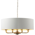 Endon 98938 - Lestenec na verigi HIGHCLERE 8xE14/40W/230V premer 70 cm bela/medenina