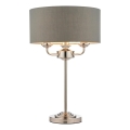 Endon 99149 - Namizna svetilka HIGHCLERE 3xE14/18W/230V siva/sijajni krom pr. 32 cm
