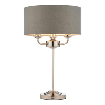 Endon 99149 - Namizna svetilka HIGHCLERE 3xE14/18W/230V siva/sijajni krom pr. 32 cm