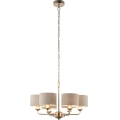 Endon 99151 - Lestenec na verigi HIGHCLERE 6xE14/28W/230V siva/matni krom premer 53 cm