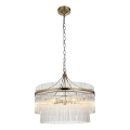 Endon 99166 - Lestenec na verigi MARIETTA 5xE14/7W/230V mesing/prozorno steklo
