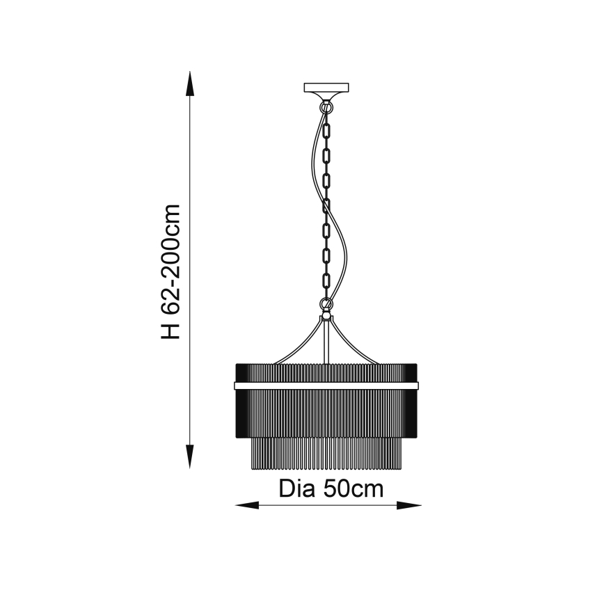 Endon 99166 - Lestenec na verigi MARIETTA 5xE14/7W/230V mesing/prozorno steklo