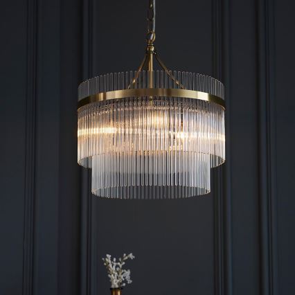 Endon 99167 - Lestenec na verigi MARIETTA 3xE14/7W/230V medenina/prozorna