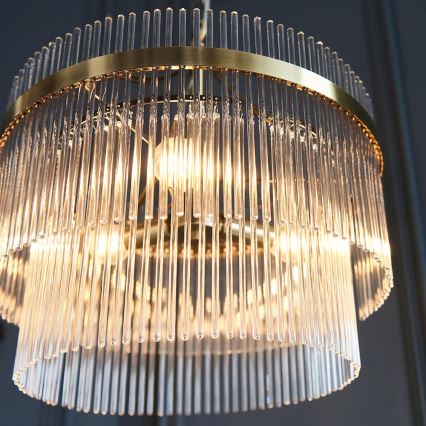 Endon 99167 - Lestenec na verigi MARIETTA 3xE14/7W/230V medenina/prozorna