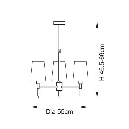 Endon 99455 - Lestenec na drogu 3xE14/6W/230V sijajni krom/bela