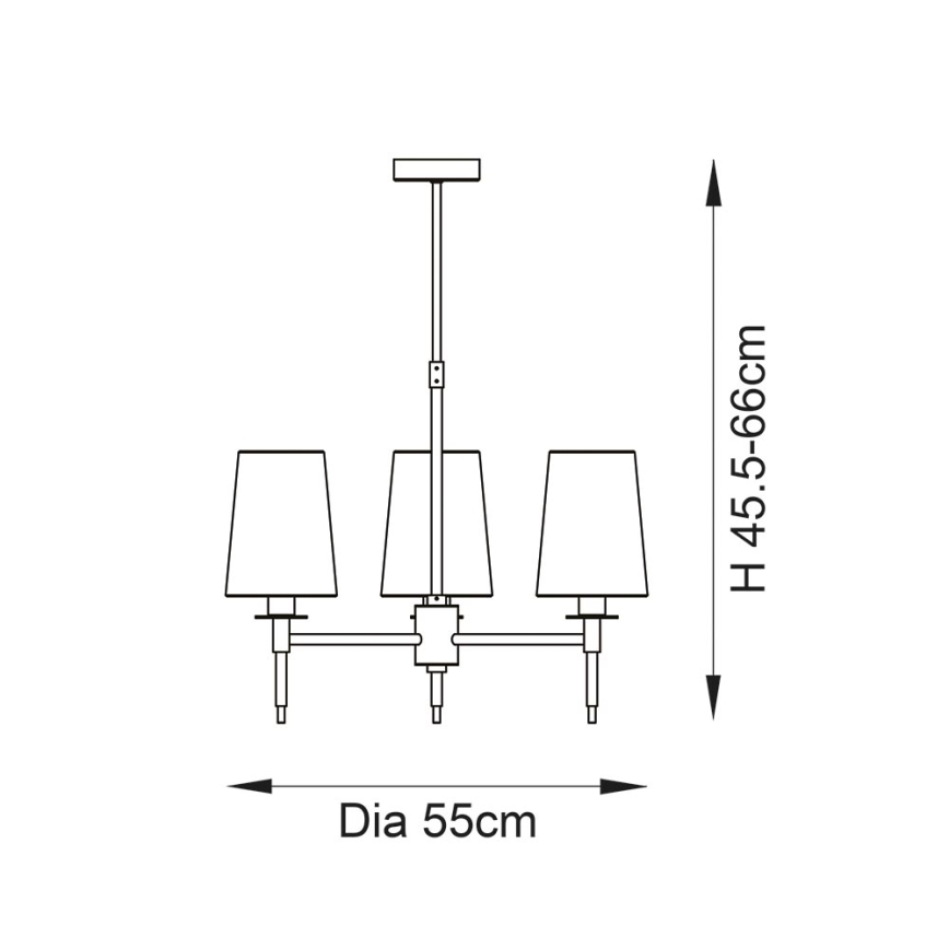 Endon 99456 - lestenec na drogu 3xE14/6W/230V zlata/bela