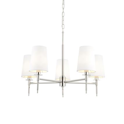 Endon 99457 - Lestenec na verigi 5xE14/6W/230V sijajni krom/bela