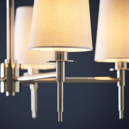 Endon 99457 - Lestenec na verigi 5xE14/6W/230V sijajni krom/bela