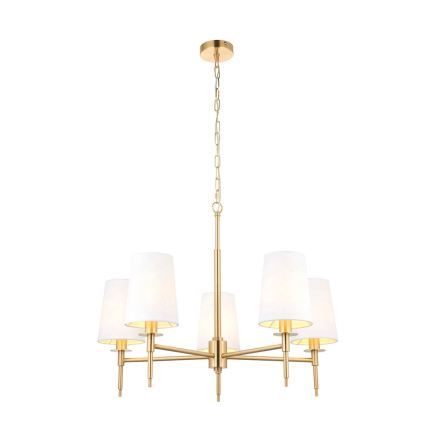 Endon 99458 - Lestenec na verigi 5xE14/6W/230V zlata/bela
