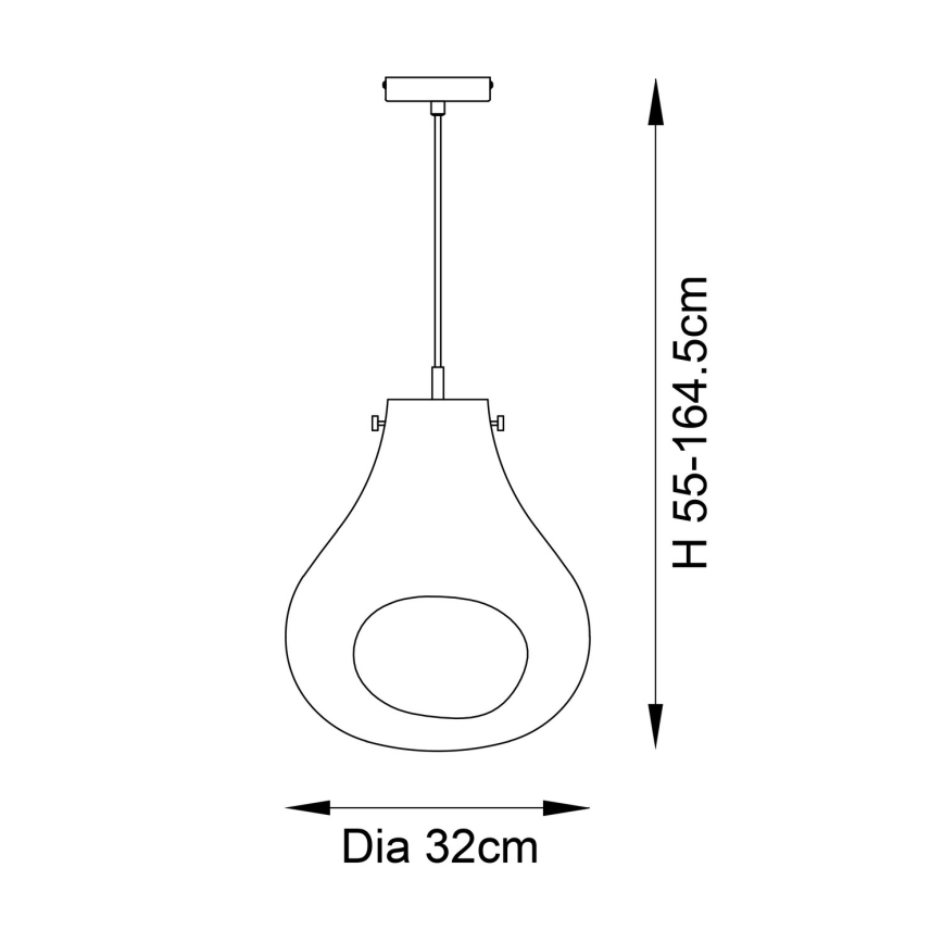Endon 99788 - Viseči lestenec na jeklenem kablu EUROPA 1xE27/10W/230V dimno črna