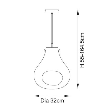 Endon 99791 - Lestenec na vrvici EUROPA 1xE27/10W/230V modra