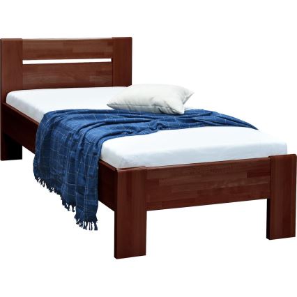 Enojna postelja AMBER 90x200 cm v barvi temnega oreha