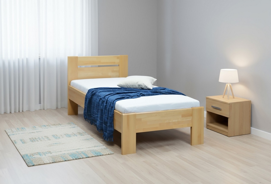 Enojna postelja iz masivnega bukovega lesa AMBER 90 x 200 cm
