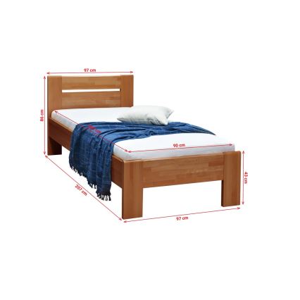 Enoposteljna postelja AMBER 90x200 cm oreh
