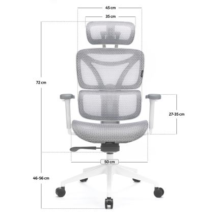 Ergonomski pisarniški stol LEVANO siva/bela/črna