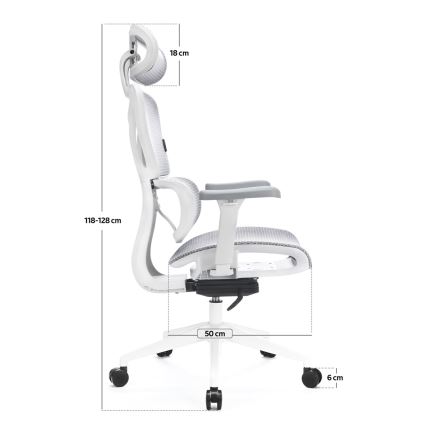 Ergonomski pisarniški stol LEVANO siva/bela/črna