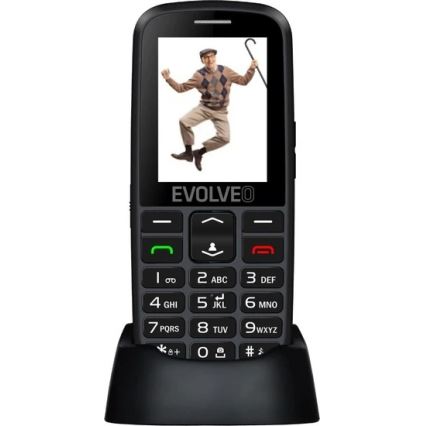 Evolveo - EasyPhone EG 2G mobilni telefon za starejše v črni barvi