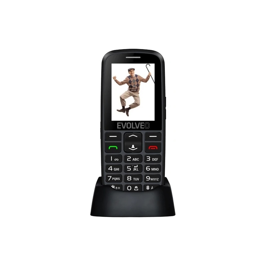 Evolveo - EasyPhone EG 2G mobilni telefon za starejše v črni barvi