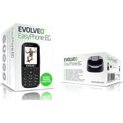 Evolveo - EasyPhone EG 2G mobilni telefon za starejše v črni barvi