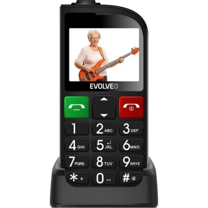 Evolveo - EasyPhone FL, mobilni telefon za starejše, črne barve
