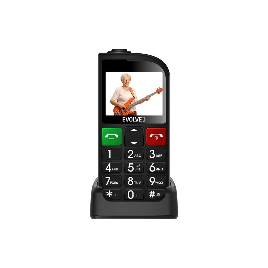 Evolveo - EasyPhone FL, mobilni telefon za starejše, črne barve