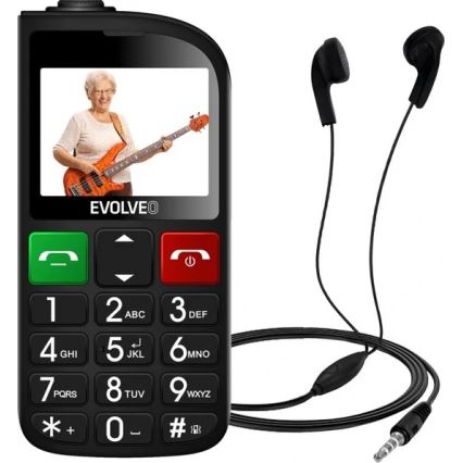 Evolveo - EasyPhone FL, mobilni telefon za starejše, črne barve