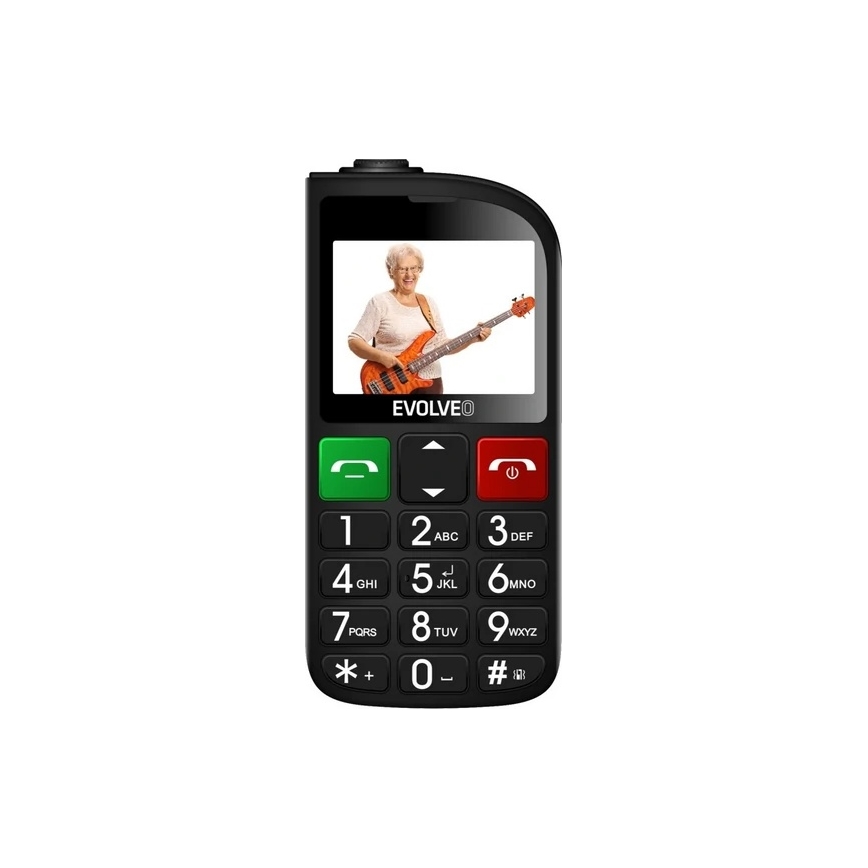 Evolveo - EasyPhone FL, mobilni telefon za starejše, črne barve