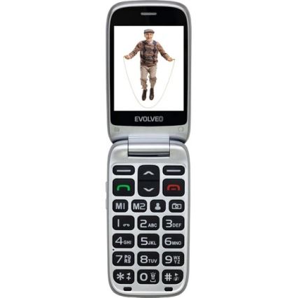 Evolveo - EasyPhone FS, preklopni mobilni telefon 2.8, rdeč