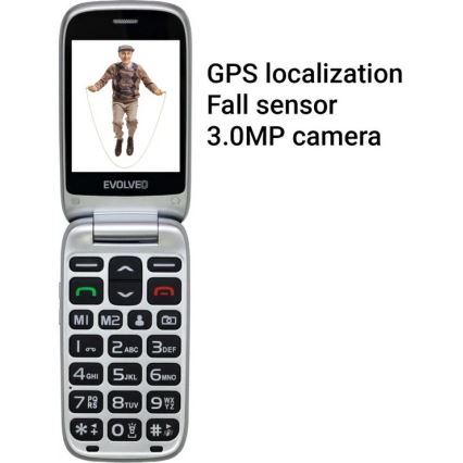 Evolveo - EasyPhone FS, preklopni mobilni telefon 2.8, rdeč