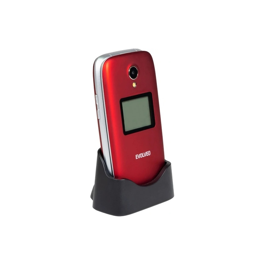 Evolveo - EasyPhone FS, preklopni mobilni telefon 2.8, rdeč