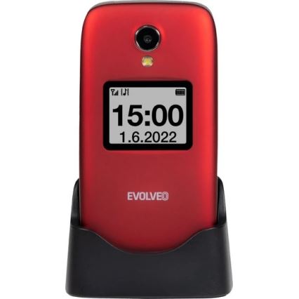 Evolveo - EasyPhone FS preklopni mobilni telefon za starejše 2.8 rdeč