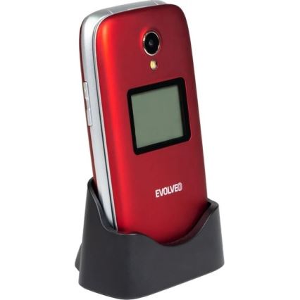 Evolveo - EasyPhone FS preklopni mobilni telefon za starejše 2.8 rdeč