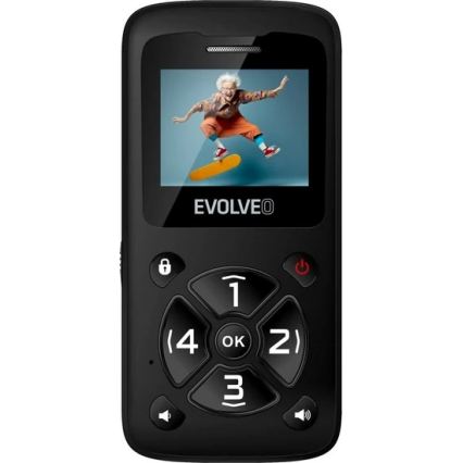 Evolveo - EasyPhone ID, črn mobilni telefon za starejše
