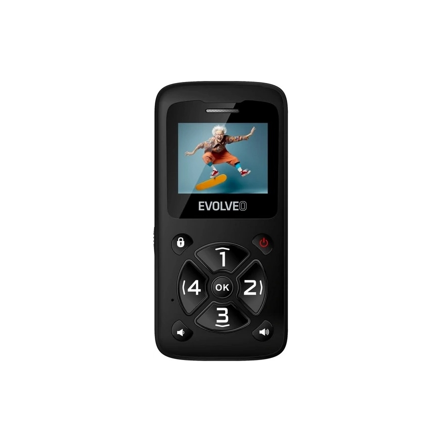 Evolveo - EasyPhone ID, črn mobilni telefon za starejše