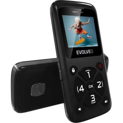 Evolveo - EasyPhone ID, črn mobilni telefon za starejše