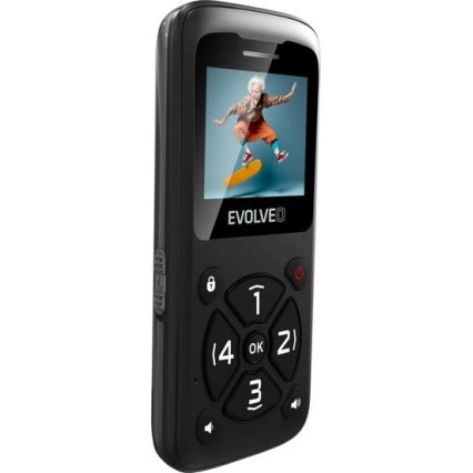 Evolveo - EasyPhone ID, črn mobilni telefon za starejše