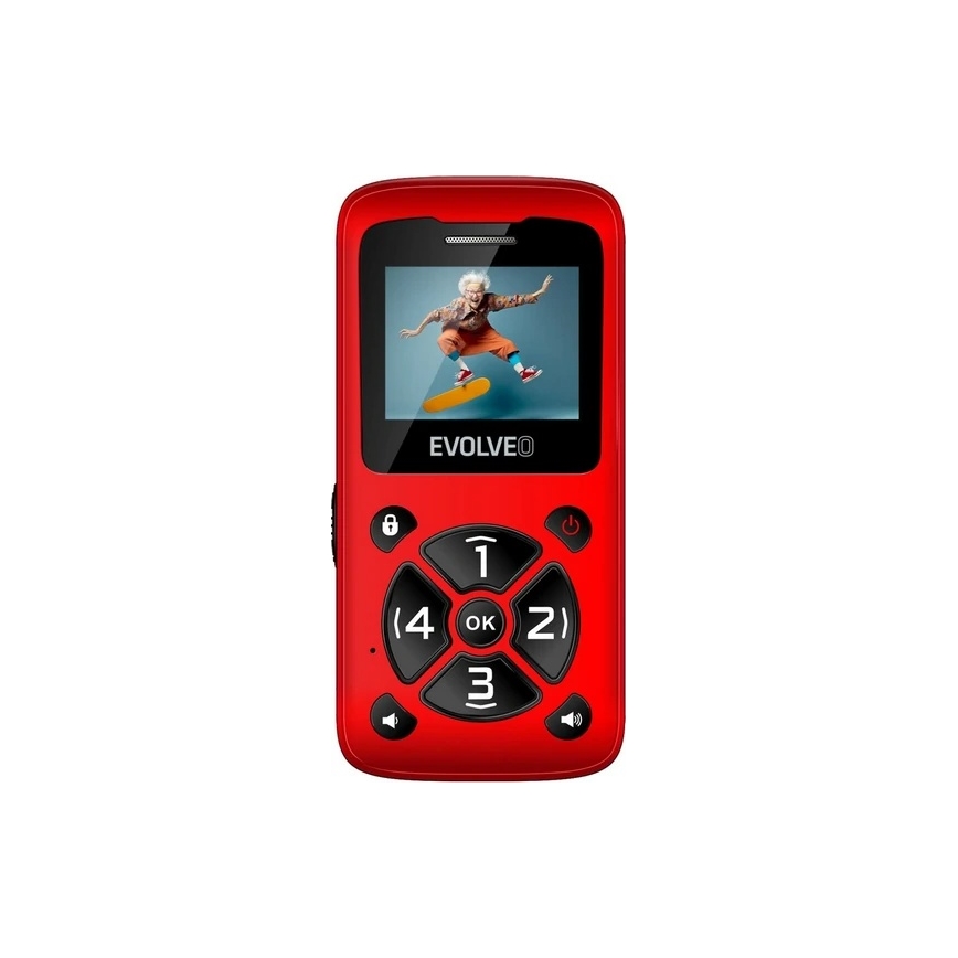 Evolveo - EasyPhone ID mobilni telefon za starejše rdeč
