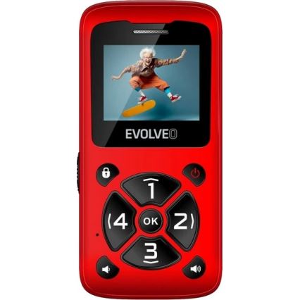 Evolveo - EasyPhone ID, mobilni telefon za starejše, rdeča
