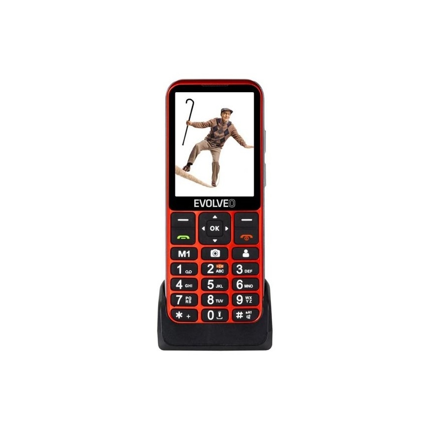 Evolveo - EasyPhone LT 4G mobilni telefon za starejše, rdeč
