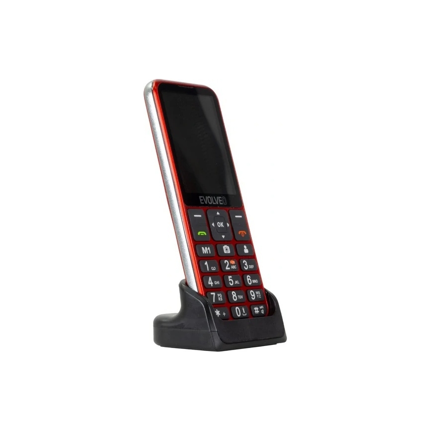 Evolveo - EasyPhone LT 4G mobilni telefon za starejše, rdeč