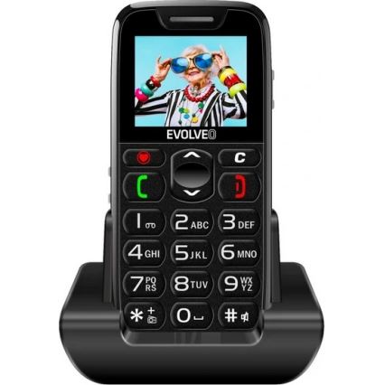 Evolveo - EasyPhone mobilni telefon za starejše črna