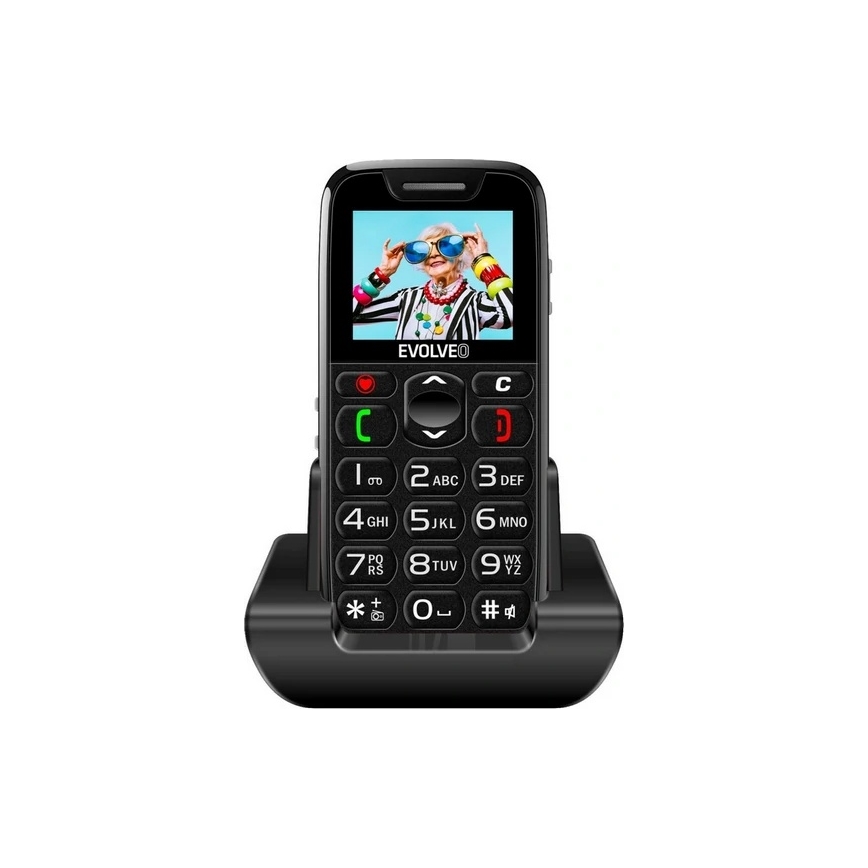 Evolveo - EasyPhone mobilni telefon za starejše črna