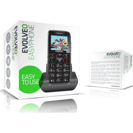 Evolveo - EasyPhone mobilni telefon za starejše črna
