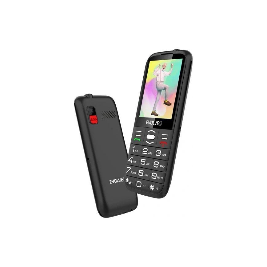 Evolveo - EasyPhone XO, mobilni telefon za starejše, črn